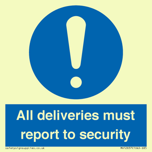 MV12837: All deliveries must report to security