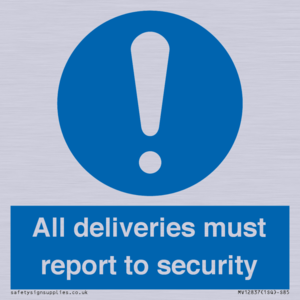 MV12837: All deliveries must report to security