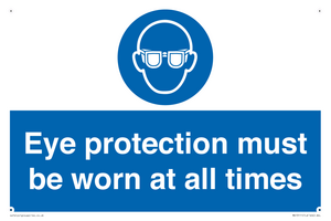MV13111: Eye protection must be worn at all times