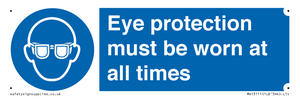 MV13111: Eye protection must be worn at all times