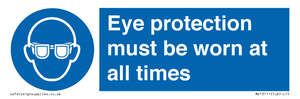 MV13111: Eye protection must be worn at all times