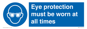 MV13111: Eye protection must be worn at all times