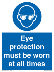 MV13111: Eye protection must be worn at all times