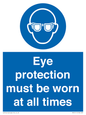MV13111: Eye protection must be worn at all times