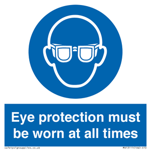 MV13111: Eye protection must be worn at all times