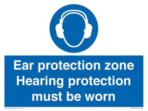 MV13119: Ear protection zone hearing protection to be worn