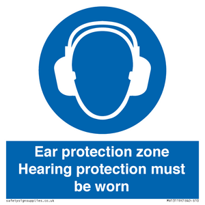 MV13119: Ear protection zone hearing protection to be worn