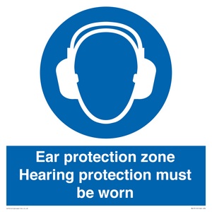 MV13119: Ear protection zone hearing protection to be worn