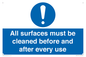 MV13137: All surfaces must be cleaned before and after every use