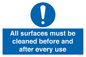 MV13137: All surfaces must be cleaned before and after every use