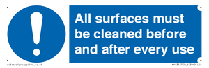 MV13137: All surfaces must be cleaned before and after every use