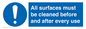 MV13137: All surfaces must be cleaned before and after every use