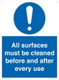 MV13137: All surfaces must be cleaned before and after every use