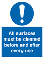 MV13137: All surfaces must be cleaned before and after every use