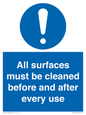 MV13137: All surfaces must be cleaned before and after every use