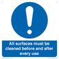 MV13137: All surfaces must be cleaned before and after every use