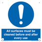 MV13137: All surfaces must be cleaned before and after every use