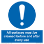 MV13137: All surfaces must be cleaned before and after every use