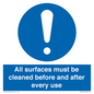 MV13137: All surfaces must be cleaned before and after every use
