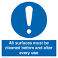 MV13137: All surfaces must be cleaned before and after every use