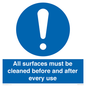MV13137: All surfaces must be cleaned before and after every use