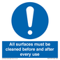 MV13137: All surfaces must be cleaned before and after every use