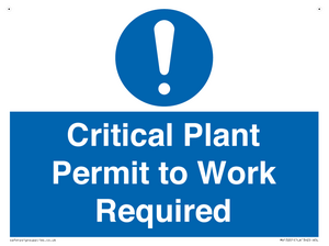 MV13201: Critical Plant Permit to Work Required