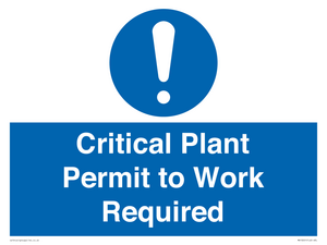 MV13201: Critical Plant Permit to Work Required