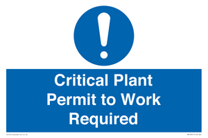 MV13201: Critical Plant Permit to Work Required