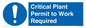 MV13201: Critical Plant Permit to Work Required