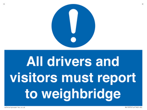 MV13373: All drivers and visitors must report to weighbridge