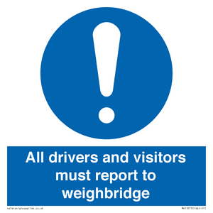 MV13373: All drivers and visitors must report to weighbridge