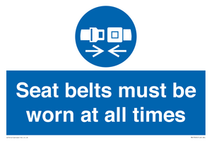 MV13520: Seat belts must be worn at all times