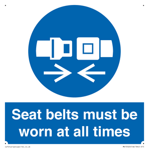 MV13520: Seat belts must be worn at all times