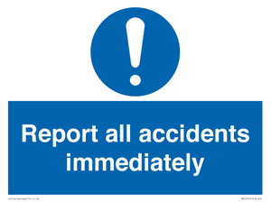 MV13531: Report all accidents immediately