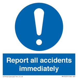 MV13531: Report all accidents immediately