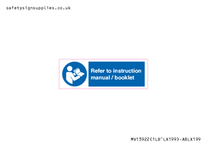 MV13922: Refer to instruction manual