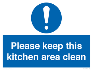 MV14640: Please keep this kitchen area clean