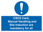 MV14645: CSCS Card Manual Handling and Site Induction are mandatory for all