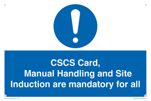 MV14645: CSCS Card Manual Handling and Site Induction are mandatory for all
