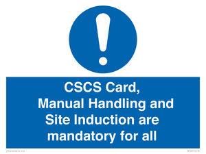 MV14645: CSCS Card Manual Handling and Site Induction are mandatory for all