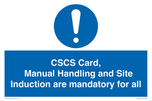 MV14645: CSCS Card Manual Handling and Site Induction are mandatory for all