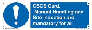 MV14645: CSCS Card Manual Handling and Site Induction are mandatory for all
