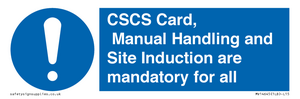 MV14645: CSCS Card Manual Handling and Site Induction are mandatory for all