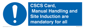 MV14645: CSCS Card Manual Handling and Site Induction are mandatory for all