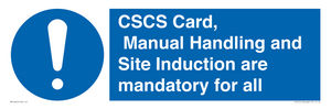 MV14645: CSCS Card Manual Handling and Site Induction are mandatory for all