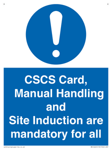 MV14645: CSCS Card Manual Handling and Site Induction are mandatory for all