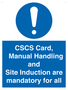 MV14645: CSCS Card Manual Handling and Site Induction are mandatory for all