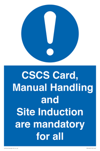 MV14645: CSCS Card Manual Handling and Site Induction are mandatory for all