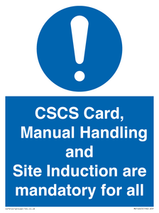 MV14645: CSCS Card Manual Handling and Site Induction are mandatory for all